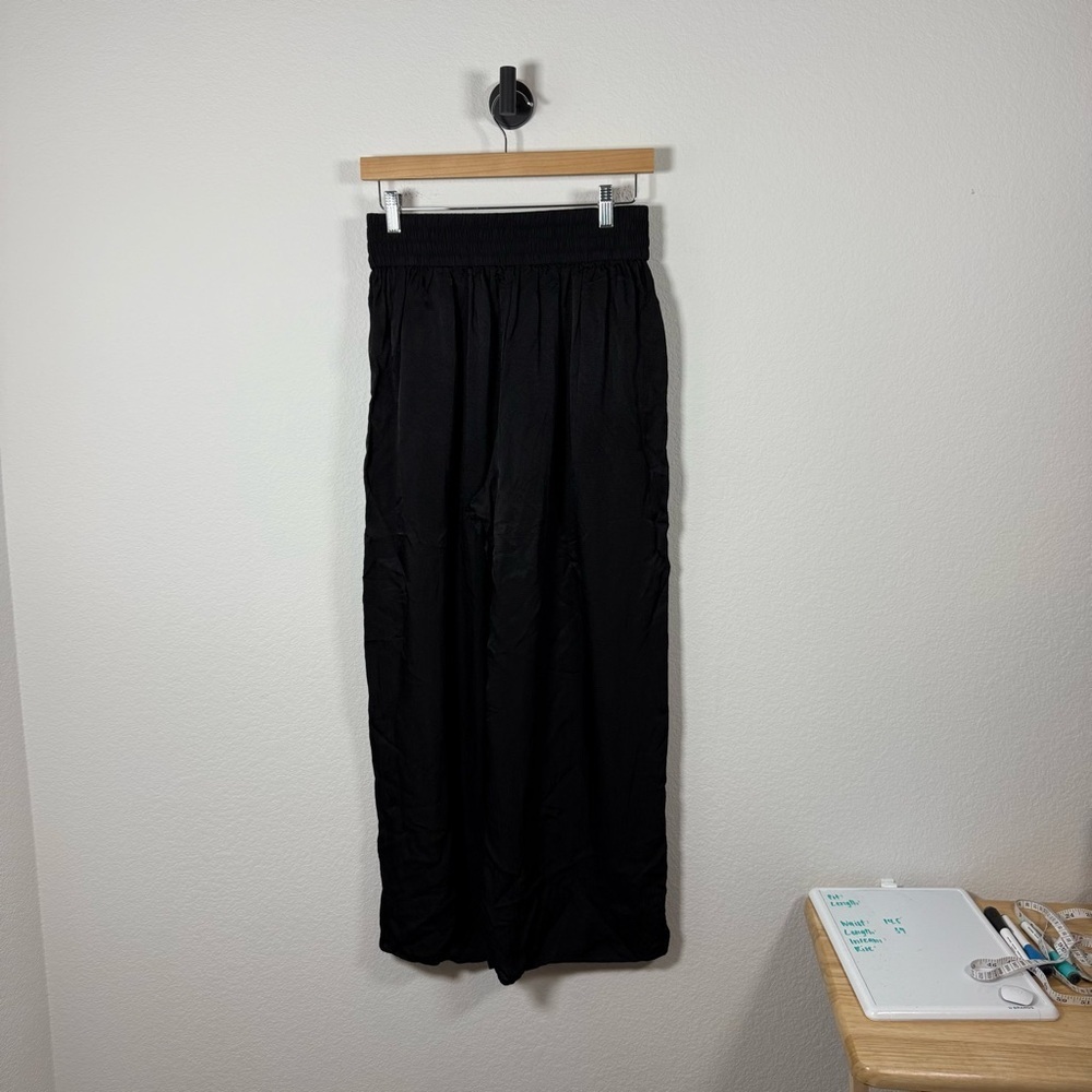Everlane Women’s Wide Leg Pull On Crinkle Pants Black Size S - Picture 8 of 12